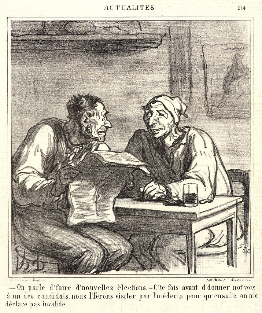 Detail of On parle d'faire d'nouvelles élections, 1869 by Honoré Daumier