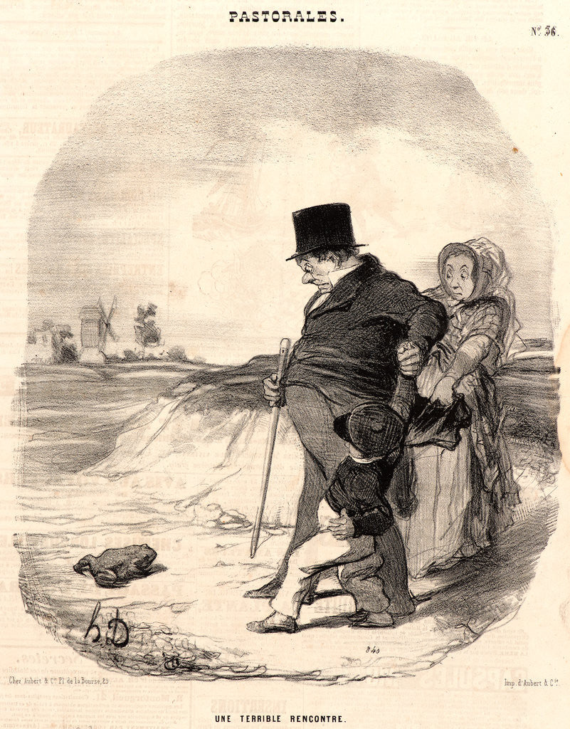 Detail of Une terrible rencontre, 1845 by Honoré Daumier
