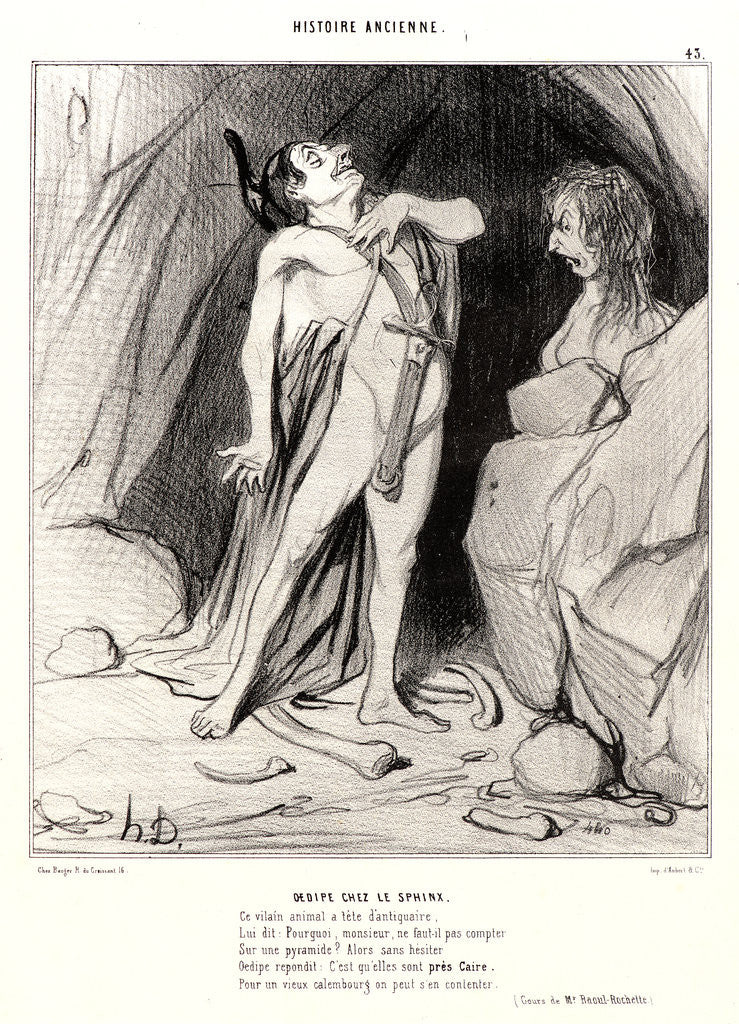 Detail of Oedipe chez le Sphinx, 1842 by Honoré Daumier