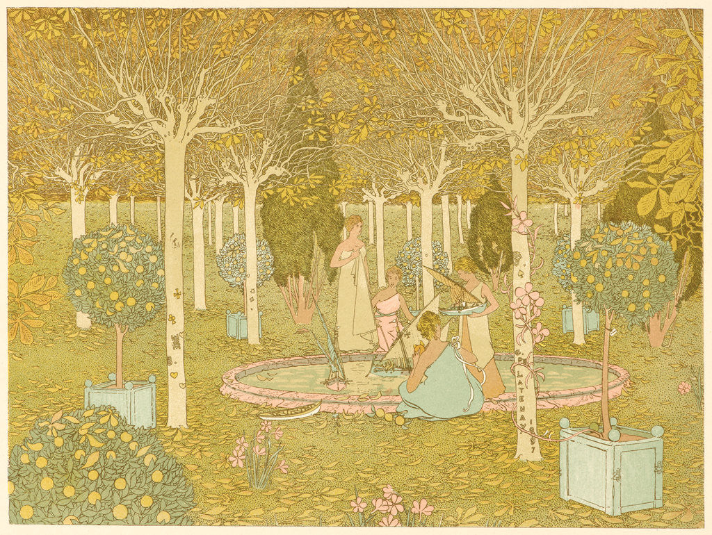 Detail of Le Parc, 1897 by Gaston de Latenay