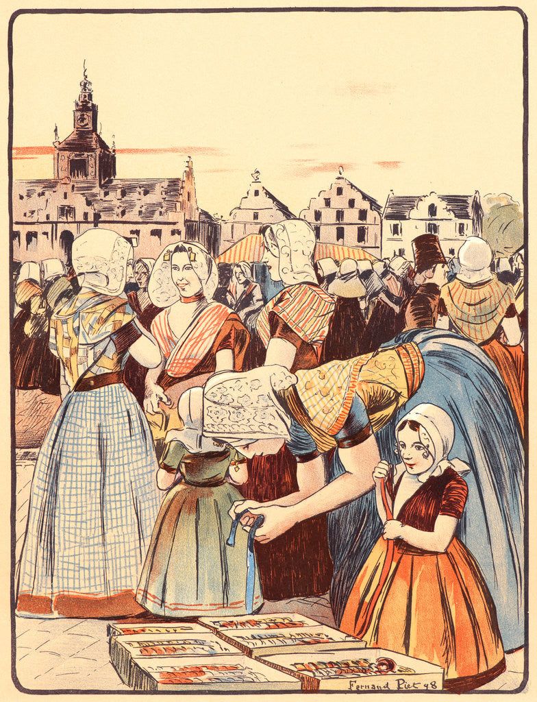 Detail of Un Marché En Zélande, 1898 by Fernand Piet