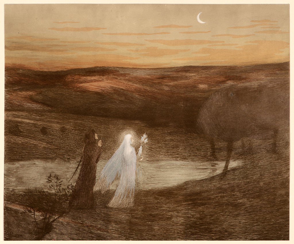 Detail of Dante Rencontre Béatrix, ca. 1898 by Henri Jean Guillaume Martin