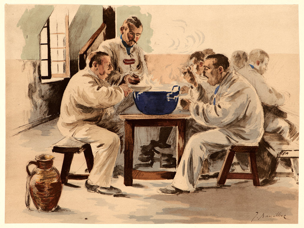Detail of Soup in the Barracks (La soupe a la chambrée), ca. 1898 by J. Baseilhac