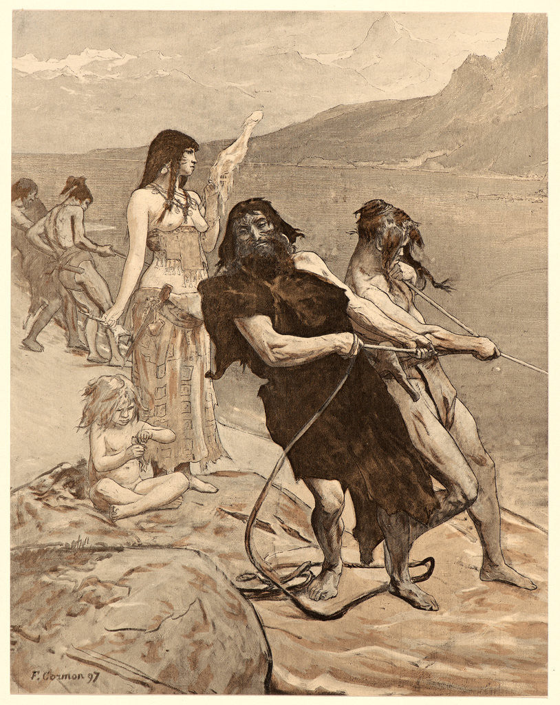 Detail of Cité Lacustre, 1897 by Fernand Cormon