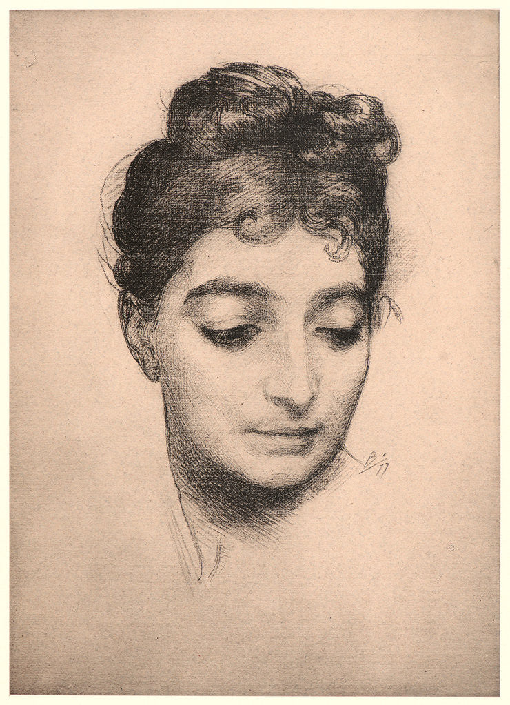 Detail of Portrait, 1877 by Félix Bracquemond