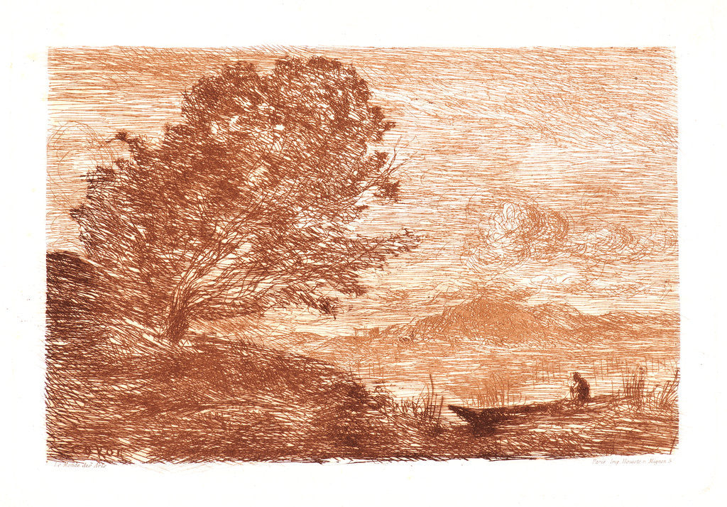 Detail of A Lake in the Tyrol, ca. 1863- 1865 by Jean-Baptiste-Camille Corot