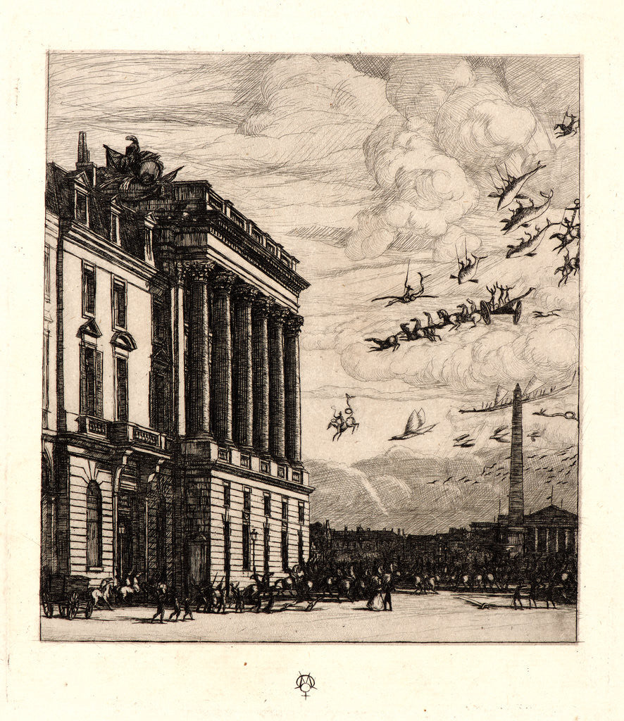 Detail of The Admiralty, Paris (Ministère de la Marine, Paris), 1865 by Charles Meryon