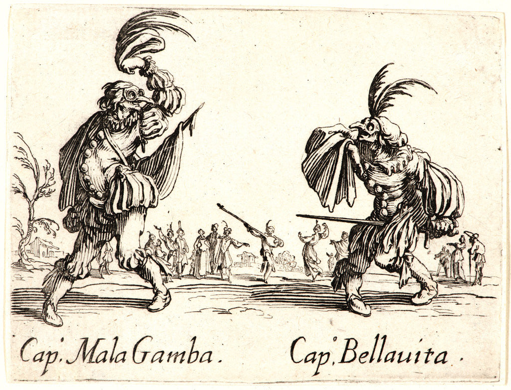 Detail of Cap. Mala Gamba and Cap. Bellauit, 1622 and later by Jacques Callot