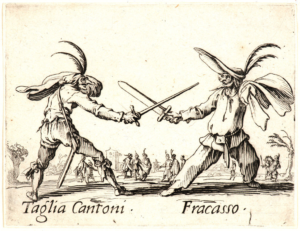 Detail of Taglia Cantoni and Fracasso, 1622 and later by Jacques Callot