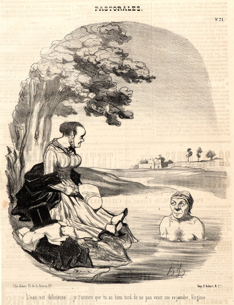 Detail of L'eau est délicieuse.., 1845 by Honoré Daumier