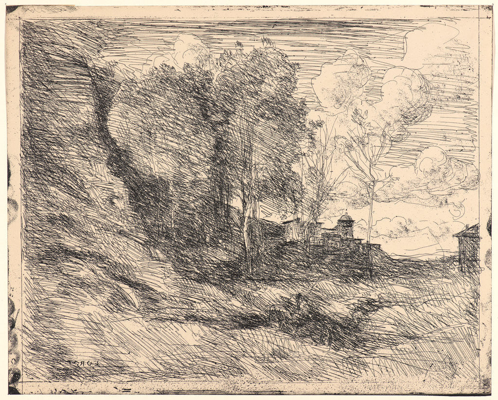 Detail of Souvenir d'Ostie, 1855 by Jean-Baptiste-Camille Corot