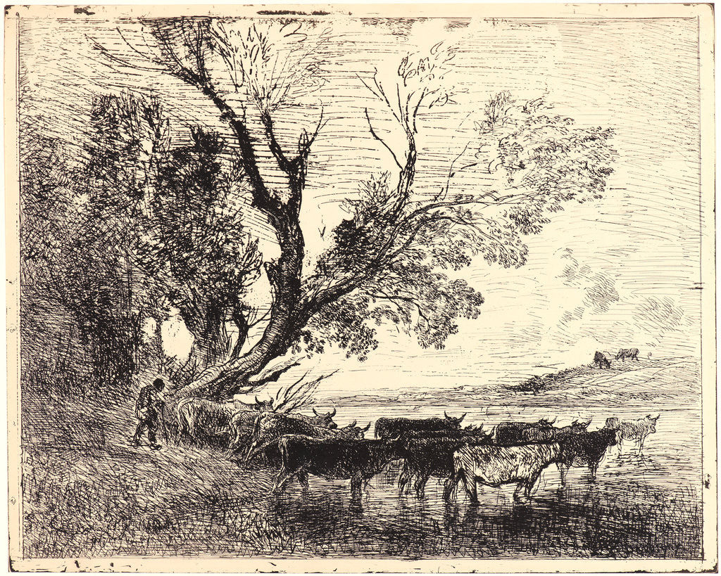 Detail of Le Gué, 1862 by Charles François Daubigny