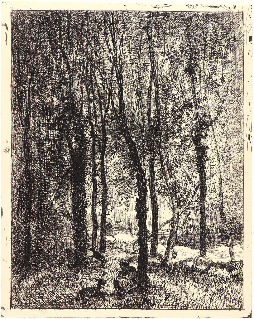 Detail of La Gardeuse de Chèvres, 1862 by Charles François Daubigny