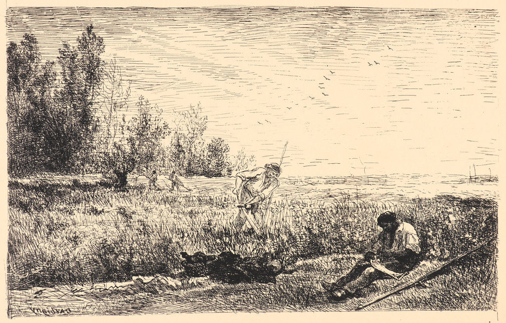 Detail of La Fenaison, 1862 by Charles François Daubigny