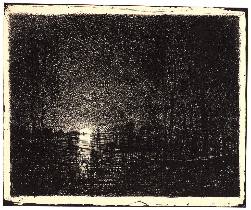 Detail of Effet de Nuit, 1862 by Charles François Daubigny