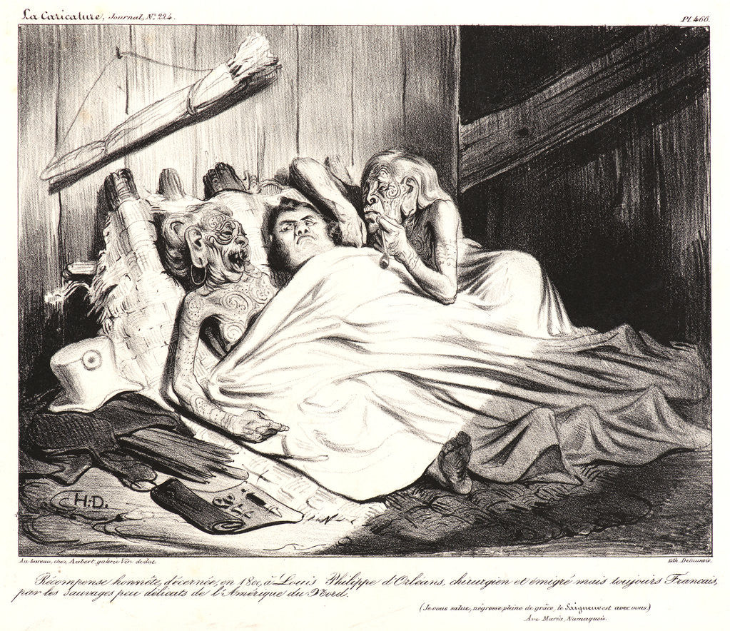 Detail of Récompense honnête decernée...A` Louis-Philippe.., 1835 by Honoré Daumier