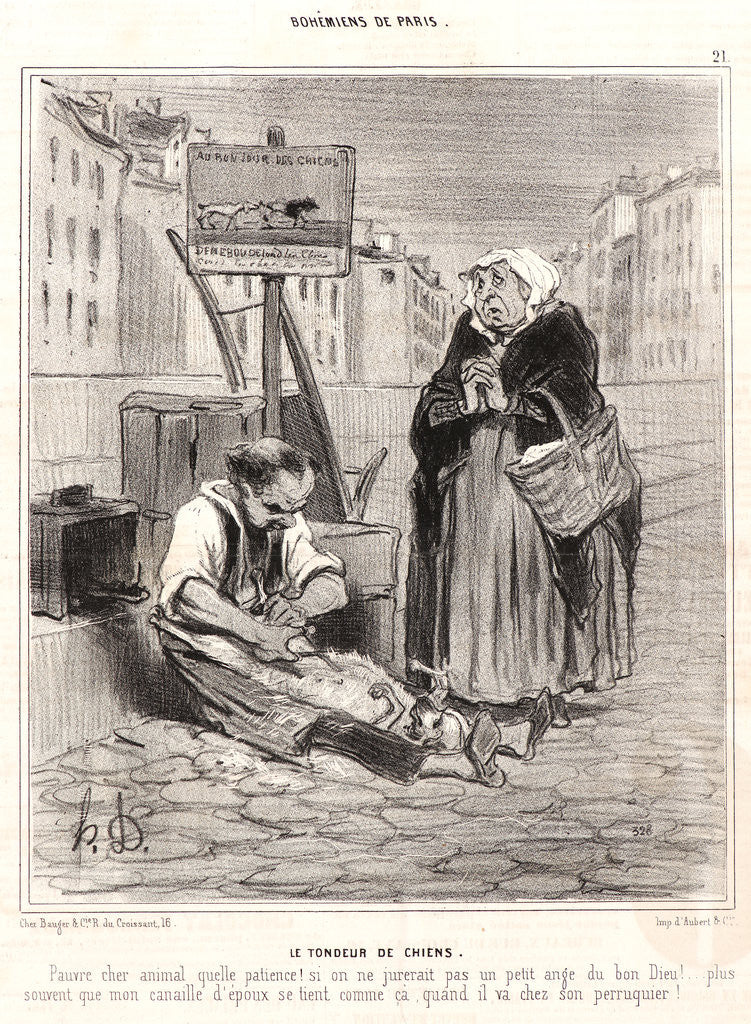 Detail of Le Tondeur de Chiens, 1842 by Honoré Daumier