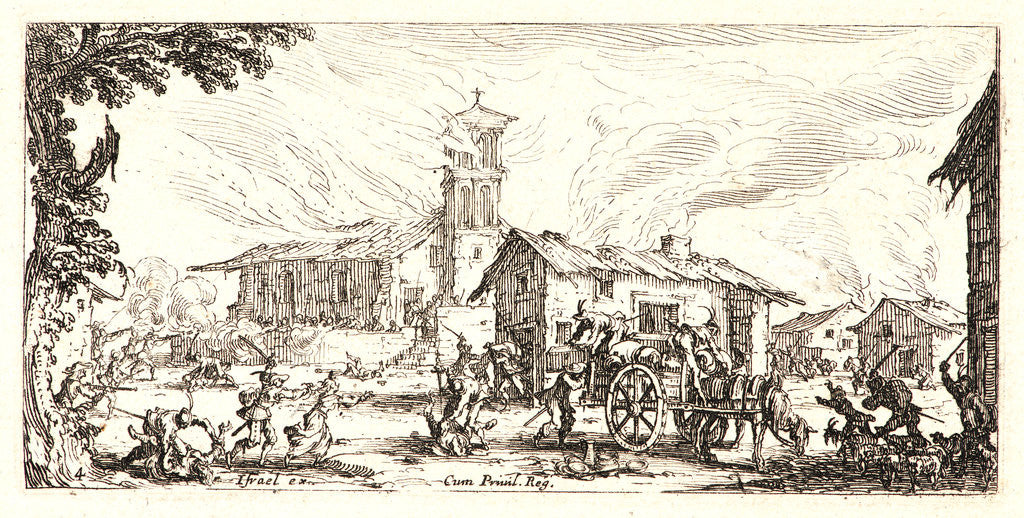 Detail of Pillage and Burning of a Village (Pillage et Incendie d'un Village), 1636 by Jacques Callot