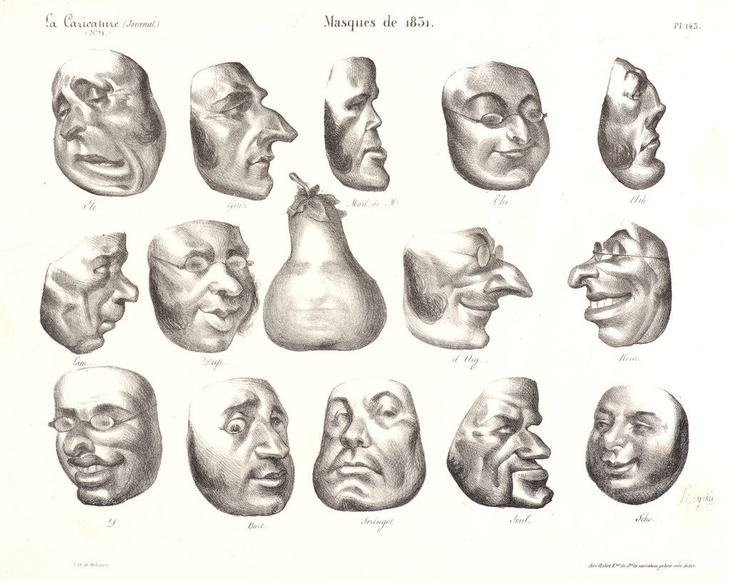 Detail of Masques de 1831, 1832 by Honoré Daumier