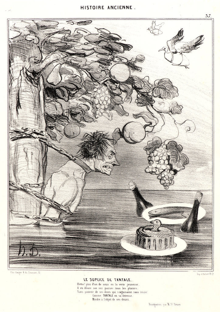 Detail of Le Suplice de Tantale, 1842 by Honoré Daumier