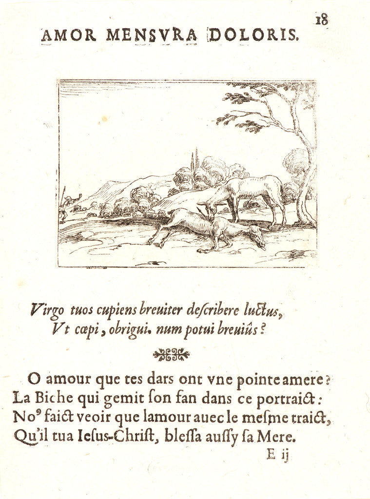 Detail of La Biche qui Pleure son Faon, 17th century by Jacques Callot