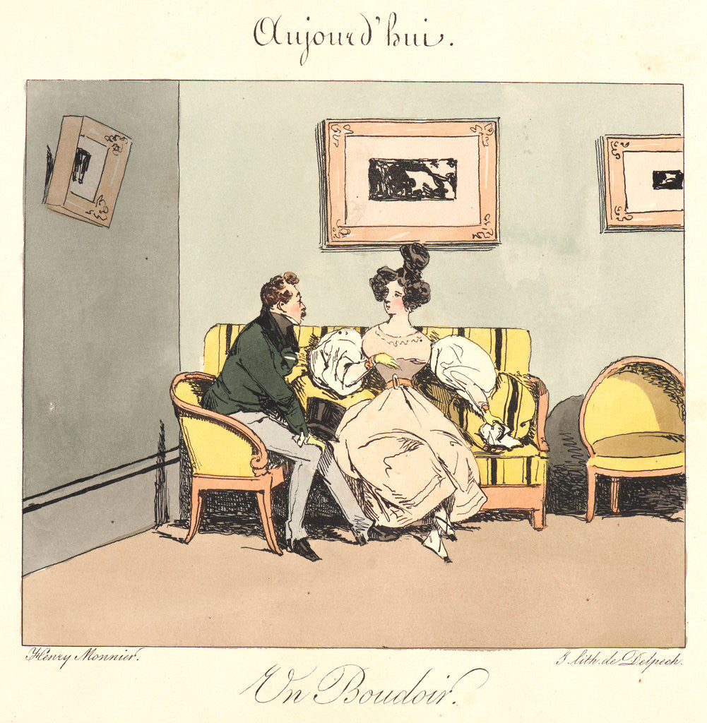 Detail of Un Boudoir (Aujourd'hui), 1829 by Henry Bonaventure Monnier