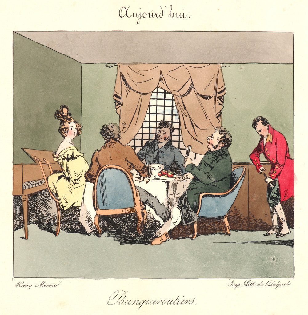 Detail of Banqueroutiers (Aujourd'hui), 1829 by Henry Bonaventure Monnier