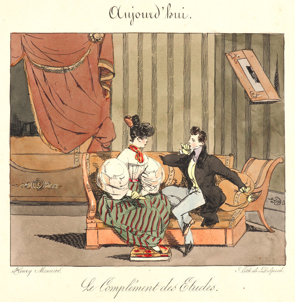 Detail of Le Complement des Etudes (Aujourd'hui), 1829 by Henry Bonaventure Monnier