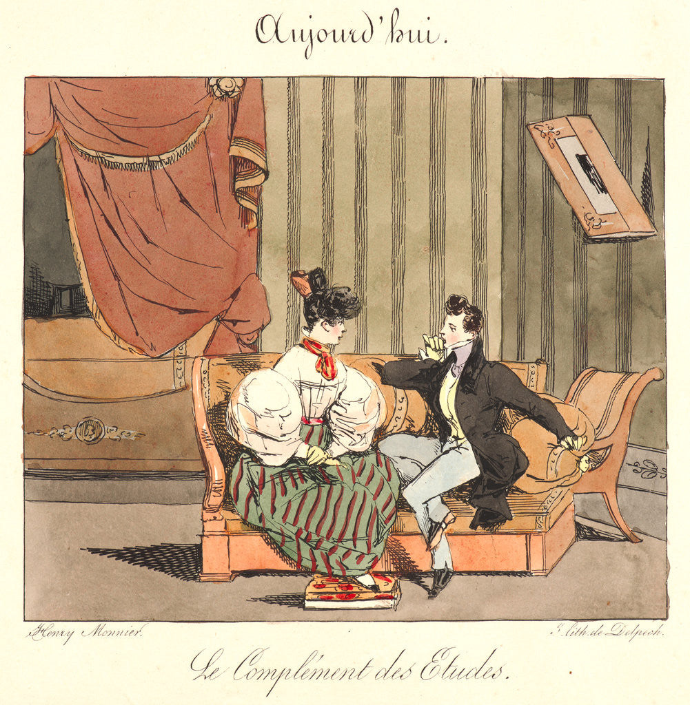Detail of Le Complement des Etudes (Aujourd'hui), 1829 by Henry Bonaventure Monnier