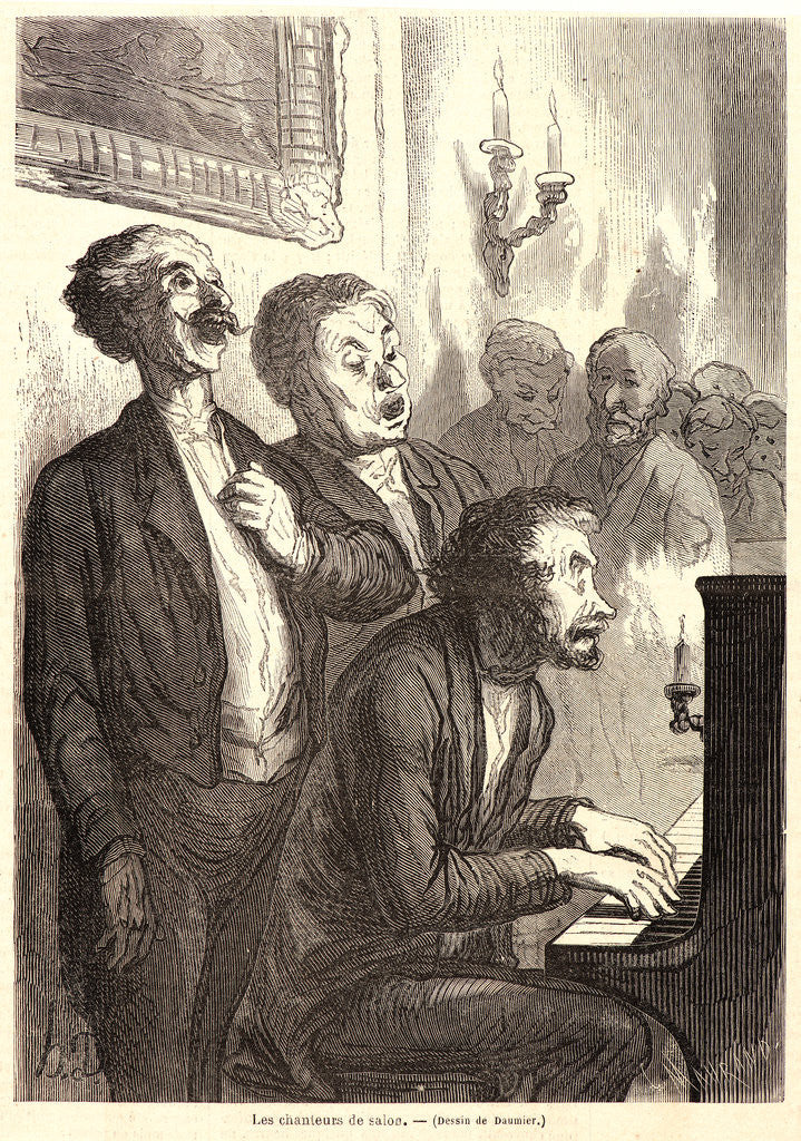 Detail of Les Chanteurs de salon, 1862 by C. Maurand