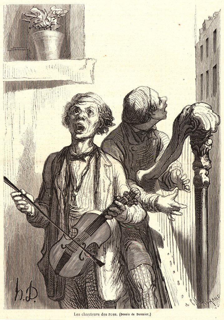 Detail of Les Chanteurs des rues, 1862 by C. Maurand