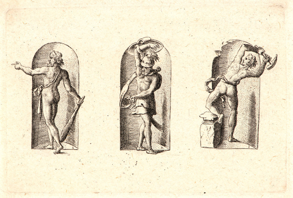 Detail of Several Gods of Classical Antiquity (Plusieurs Divinités de l'Antiquiteé Paienne), plate 1, 1578 by Etienne Delaune