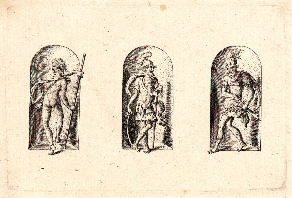Detail of Several Gods of Classical Antiquity (Plusieurs Divinités de l'Antiquiteé Paienne), plate 3, 1578 by Etienne Delaune