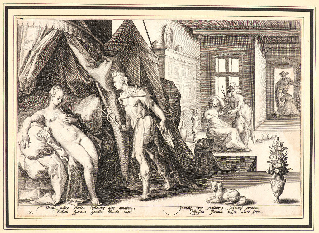 Detail of Mercury Entering Herse's Room after Changing Agraulos to Stone, ca. 1590 by Anonymous