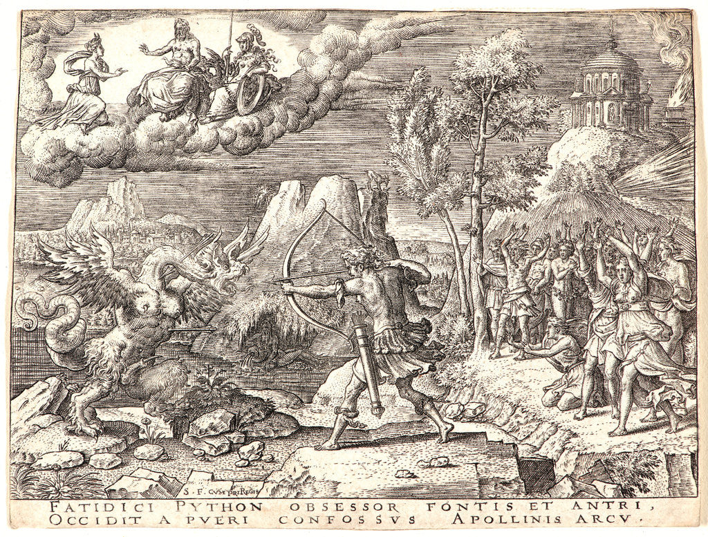 Apollo Killing the Dragon Python with His Arrows (Ovid, Metamorphoses ...