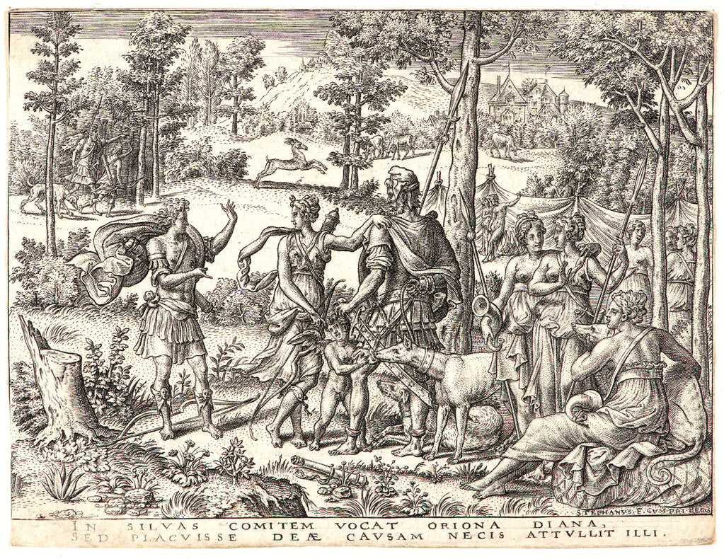 Detail of Diana Receiving the Giant Orion, Followed by Her Suite, 16th century by Etienne Delaune