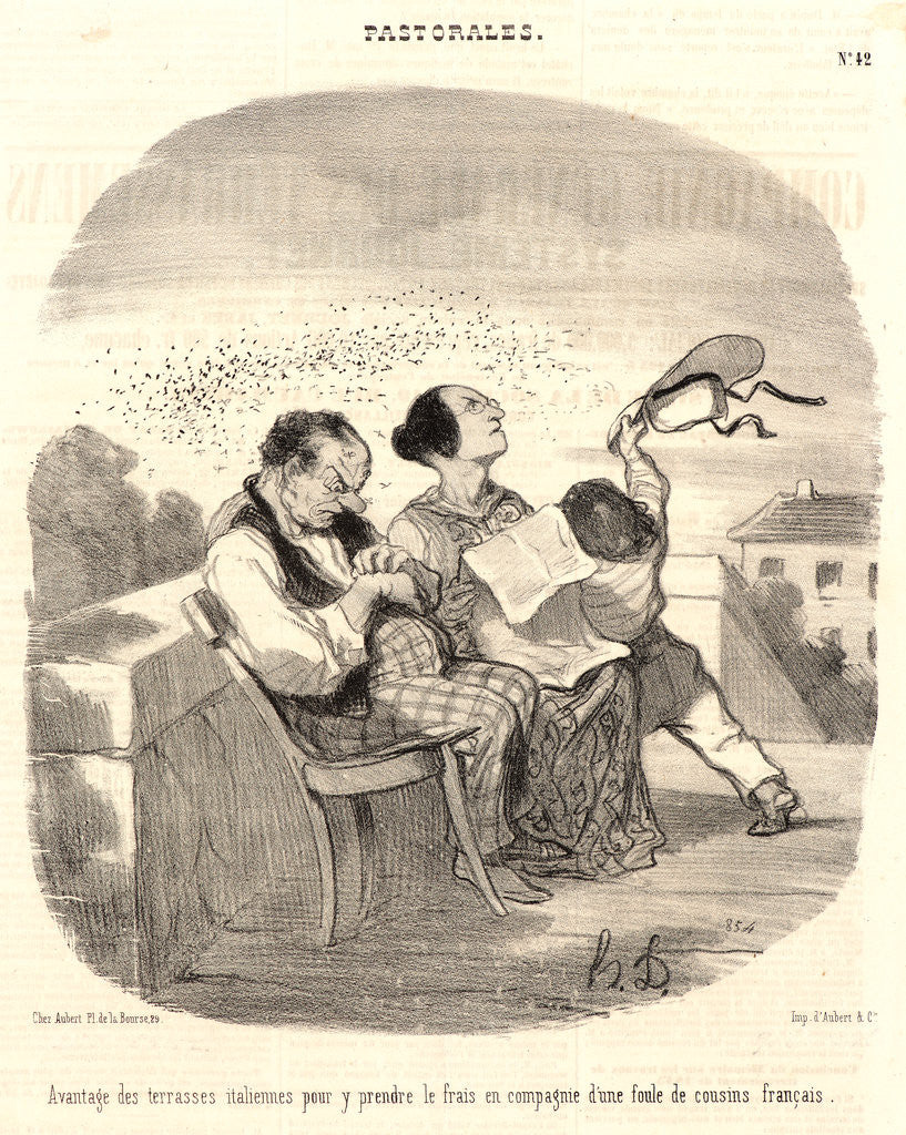 Detail of Avantages des terrasses italiennes, 1846 by Honoré Daumier