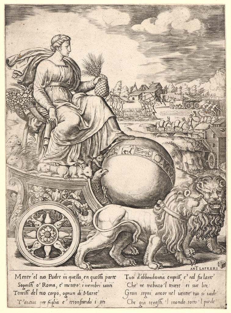 Detail of Cybele on her Chariot, 16th century by Master of the Die