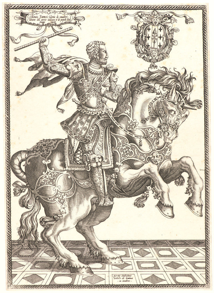 Detail of Equestrian Portrait of Ottavio Farnese, ca. 1550-1560 by Cristofano Bertelli