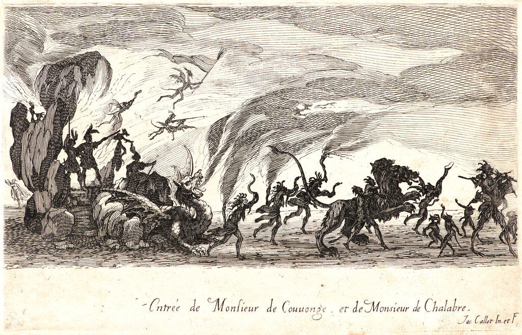 Detail of Entree de MM. de Couvonge et de Chalabre, 17th century by Jacques Callot