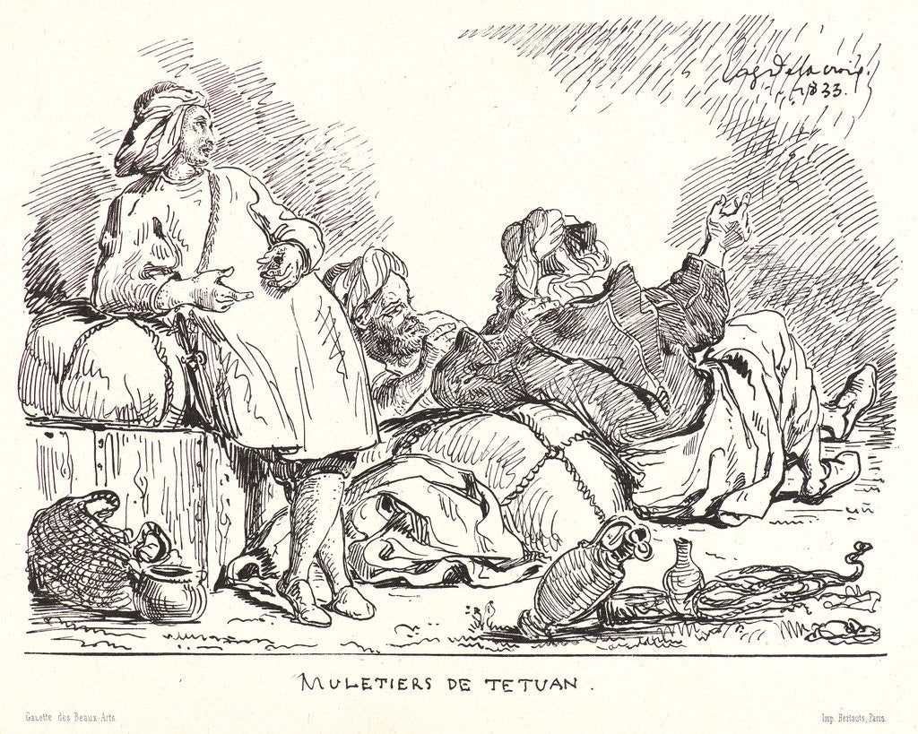 Detail of Muletiers de Tetuan by Eugène Delacroix