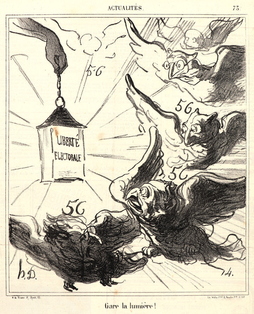 Detail of Gare la lumière!, 1870 by Honoré Daumier