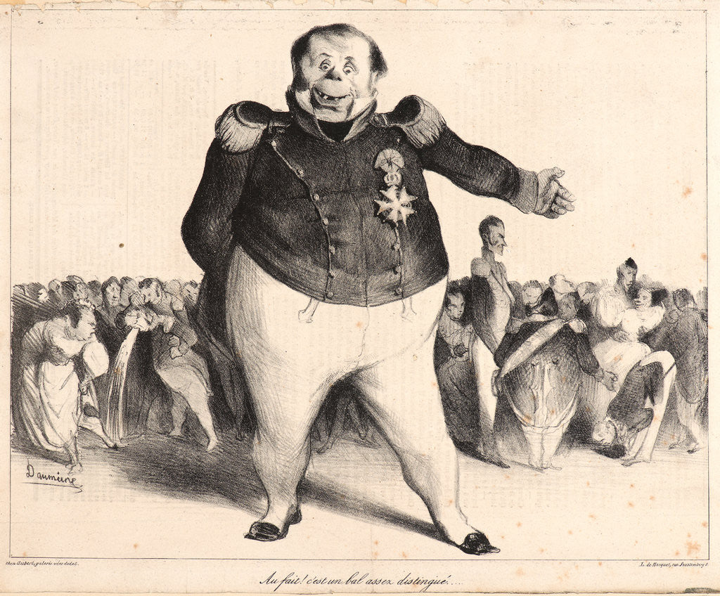 Detail of Au fait! C'est un bal assez distingue, 1833 by Honoré Daumier