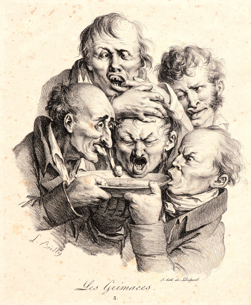 Detail of Grimaces (Les Grimaces) by Louis Léopold Boilly