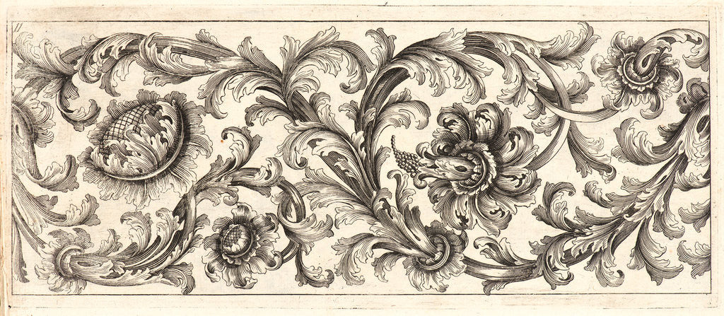 Detail of Plate 11 from the set of Twelve Ornament Friezes, ca. 1670 by Domenico Bonavera