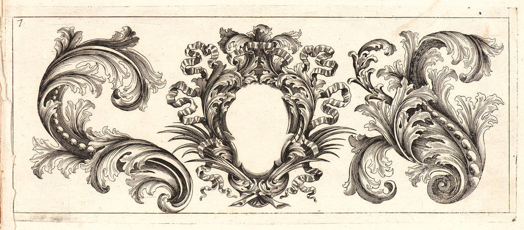 Detail of Plate 7 from the set of Twelve Ornament Friezes, ca. 1670 by Domenico Bonavera