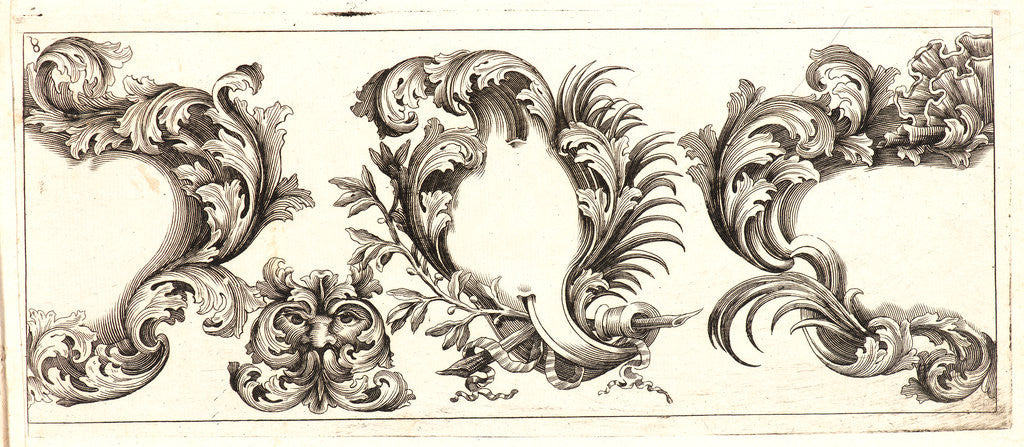 Detail of Plate 8 from the set of Twelve Ornament Friezes, ca. 1670 by Domenico Bonavera