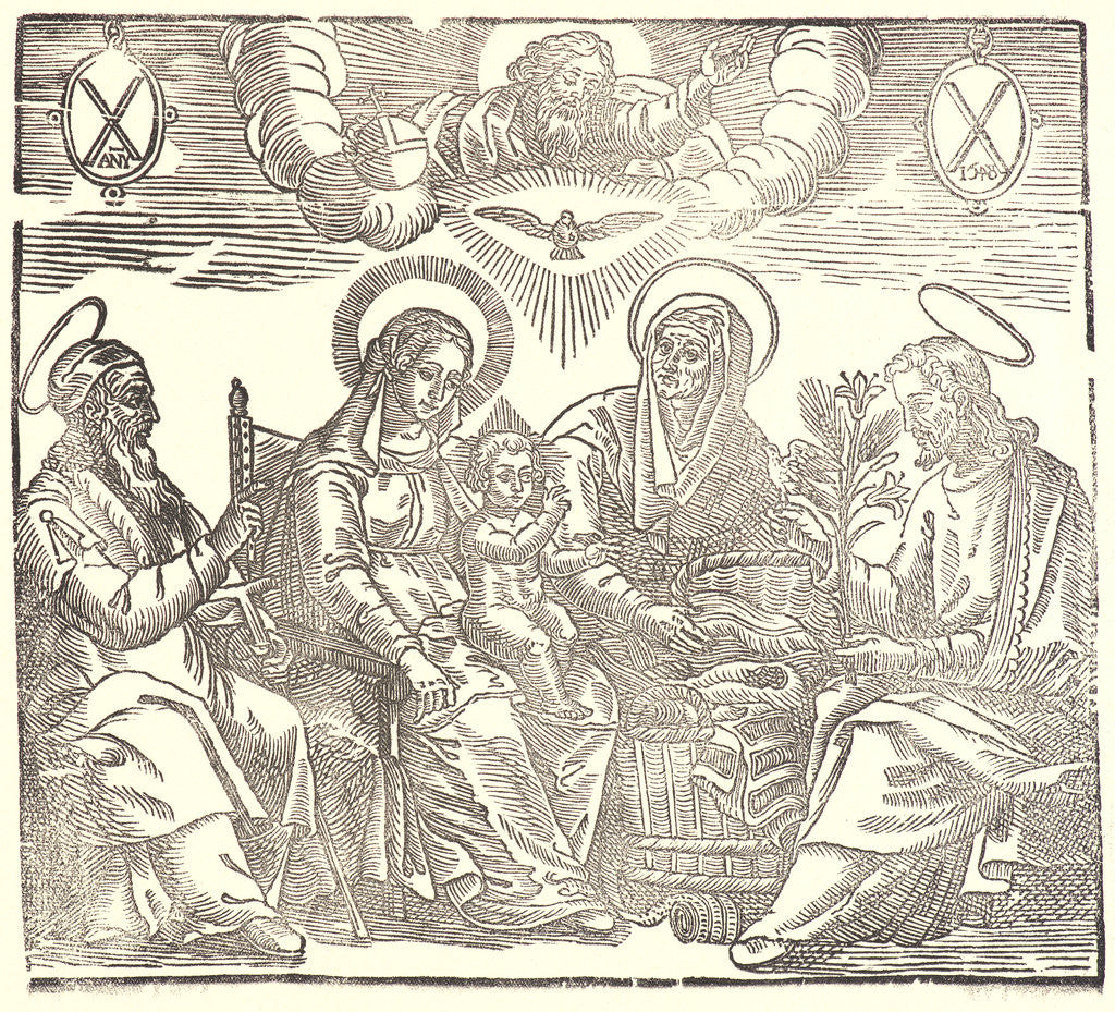 Detail of Holy Family, 16th century (restrike printed 19th or 20th century) by Anonymous