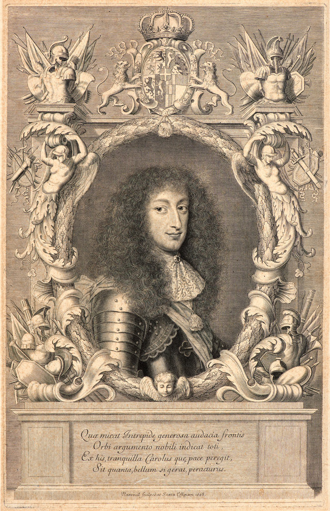 Detail of Portrait of Charles-Emanuel, Due de Savoie, 1668 by Robert Nanteuil
