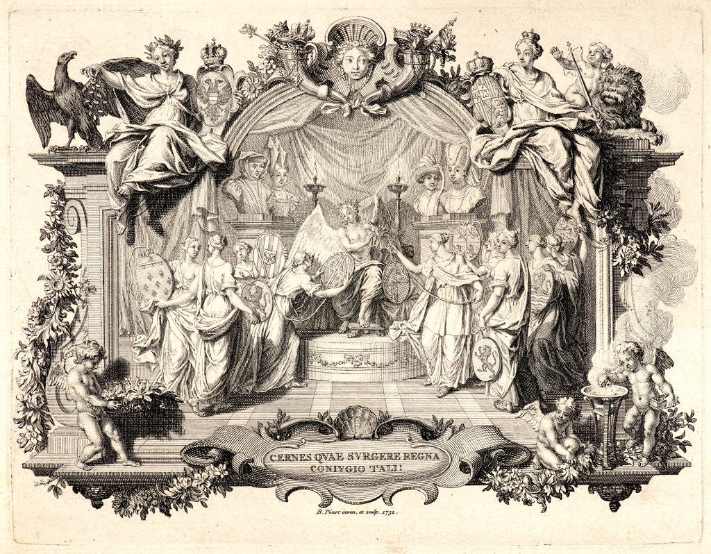 Detail of Cernes Quae Surgere Regna / Coniugio Tali!, 1732 by Bernard Picart